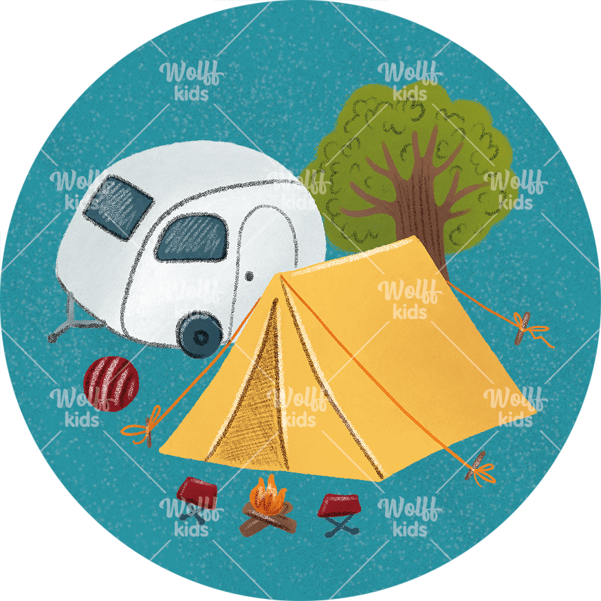 Einzelner Magnet: Urlaub- Camping
